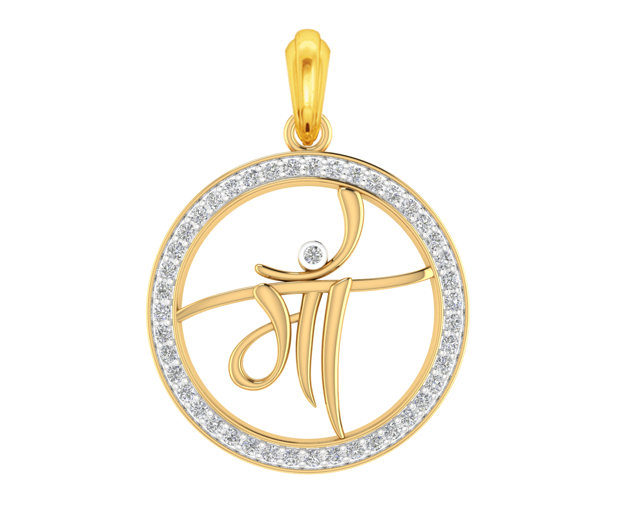 Maa pendant in gold with diamonds